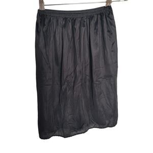 Vintage Wonder Maid black mini skirt slip union made nylon Medium